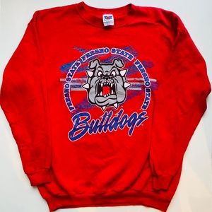 Vintage 1990s FRESNO STATE BULLDOGS Crewneck Sweatshirt TNT Trau Loevner 2XL XXL
